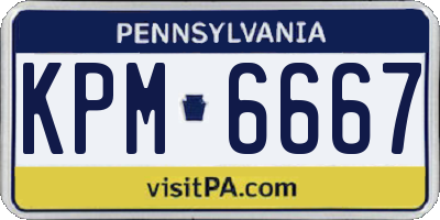 PA license plate KPM6667