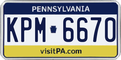 PA license plate KPM6670