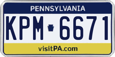 PA license plate KPM6671