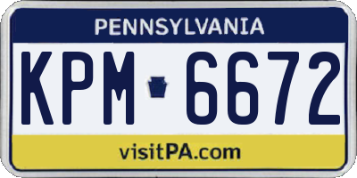 PA license plate KPM6672