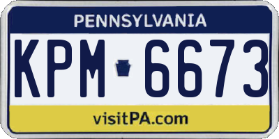 PA license plate KPM6673