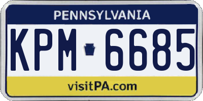 PA license plate KPM6685