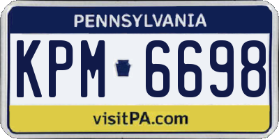 PA license plate KPM6698