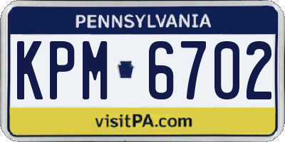 PA license plate KPM6702