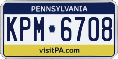PA license plate KPM6708