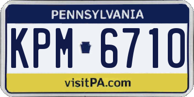 PA license plate KPM6710