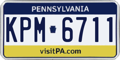 PA license plate KPM6711