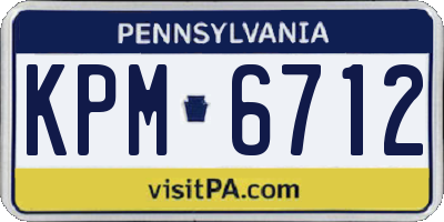 PA license plate KPM6712