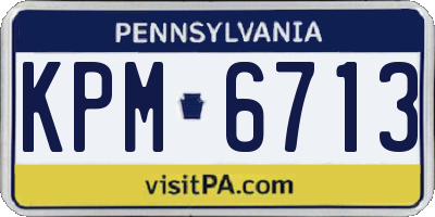 PA license plate KPM6713