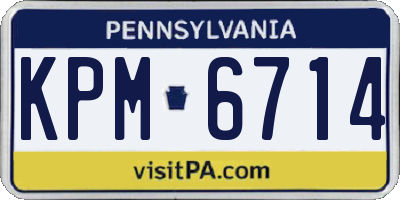PA license plate KPM6714