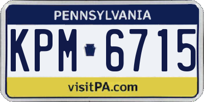 PA license plate KPM6715