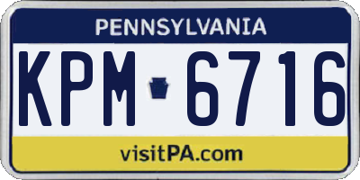 PA license plate KPM6716