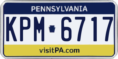 PA license plate KPM6717