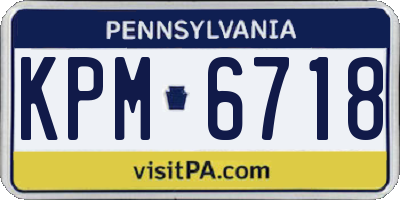 PA license plate KPM6718