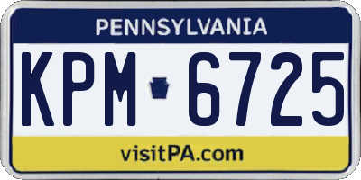 PA license plate KPM6725