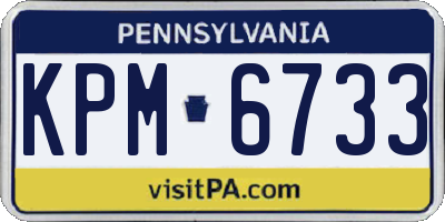 PA license plate KPM6733