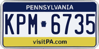 PA license plate KPM6735