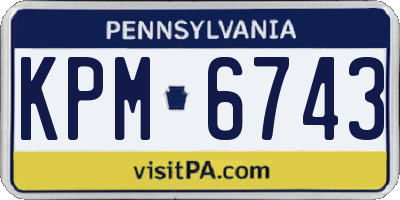 PA license plate KPM6743
