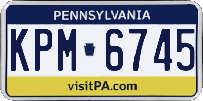 PA license plate KPM6745