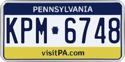 PA license plate KPM6748