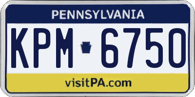 PA license plate KPM6750