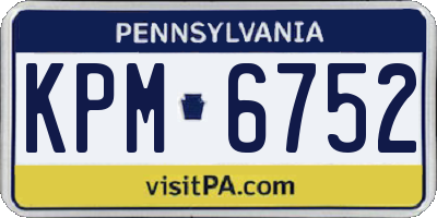 PA license plate KPM6752