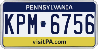 PA license plate KPM6756