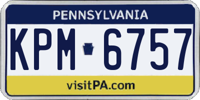 PA license plate KPM6757