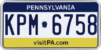 PA license plate KPM6758