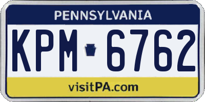 PA license plate KPM6762