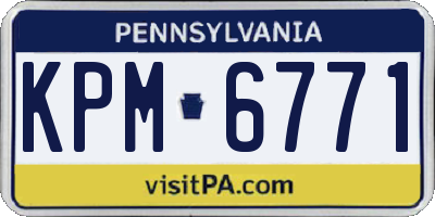 PA license plate KPM6771