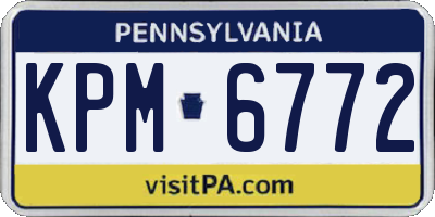 PA license plate KPM6772