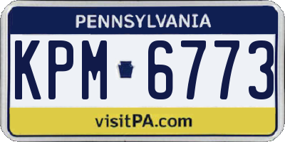 PA license plate KPM6773