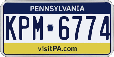 PA license plate KPM6774