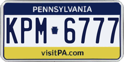 PA license plate KPM6777