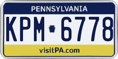 PA license plate KPM6778