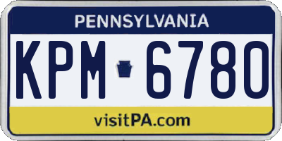 PA license plate KPM6780