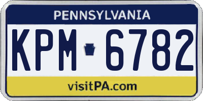 PA license plate KPM6782