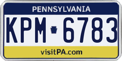 PA license plate KPM6783