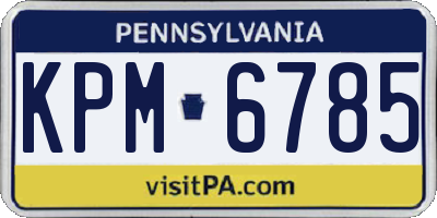 PA license plate KPM6785