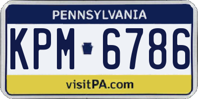 PA license plate KPM6786