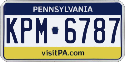PA license plate KPM6787