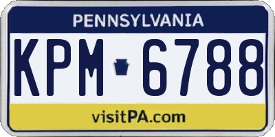PA license plate KPM6788