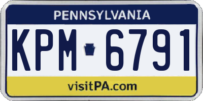 PA license plate KPM6791
