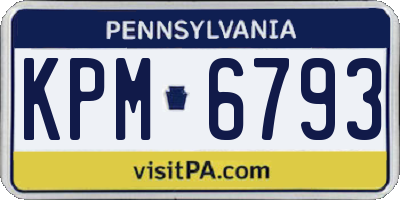 PA license plate KPM6793