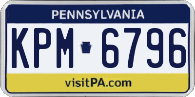 PA license plate KPM6796