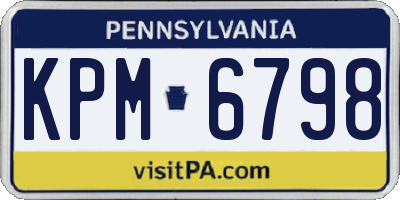 PA license plate KPM6798