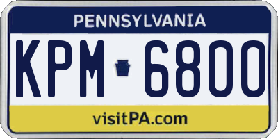 PA license plate KPM6800
