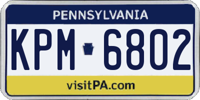 PA license plate KPM6802
