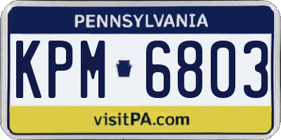 PA license plate KPM6803